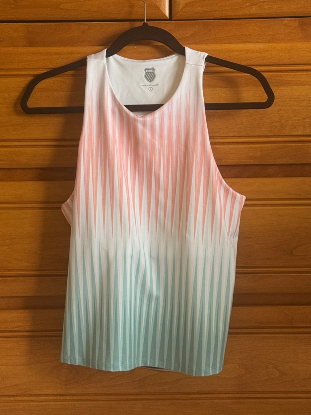 K-Swiss Pink to Mint Gradient Athletic Tank Top